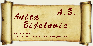 Anita Bijelović vizit kartica